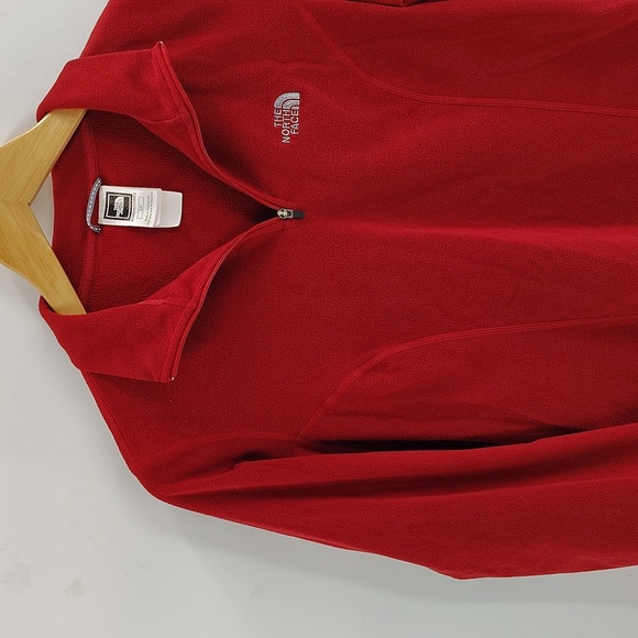 The North face maroon red pullover zip jacket size small long sleeve fleece - Picture 2 of 5